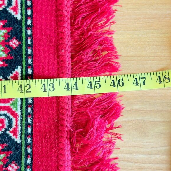 Turkish Tapestry Prayer Rug Suteks Mensucat Istanbul Velvet Red White 27" x 46" - Picture 9 of 9